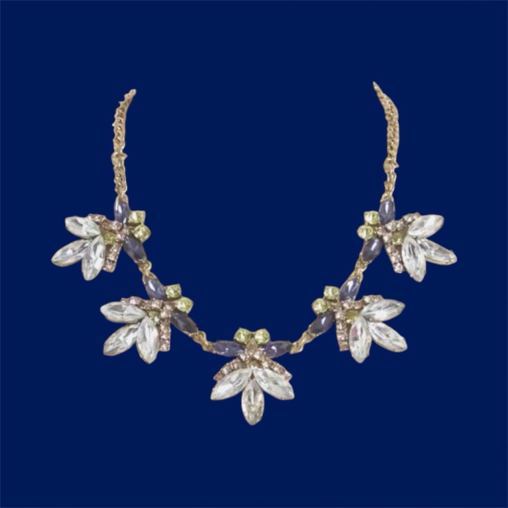 Elegant Blue and Green Floral Necklace